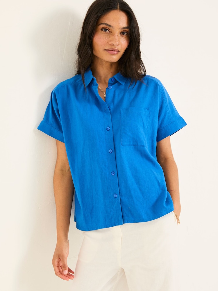 FatFace Sanchez Mid Blue Shirt - Image 1 of 6