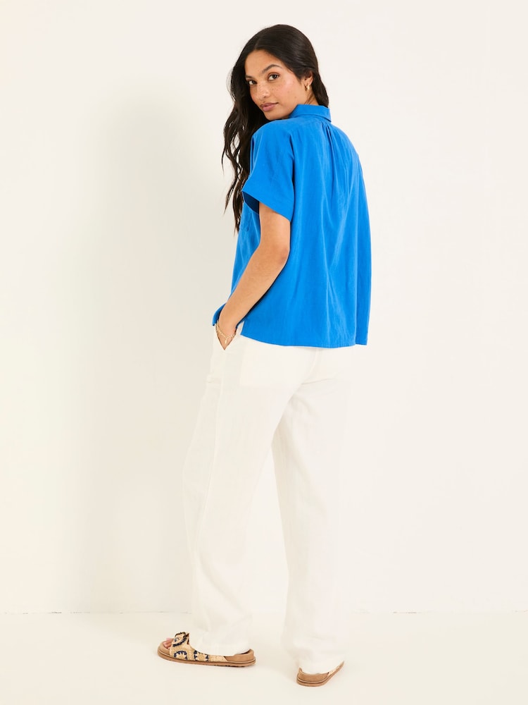 FatFace Sanchez Mid Blue Shirt - Image 2 of 6