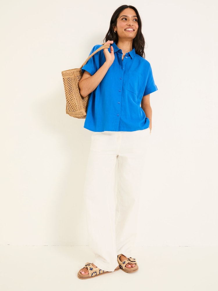 FatFace Sanchez Mid Blue Shirt - Image 4 of 6