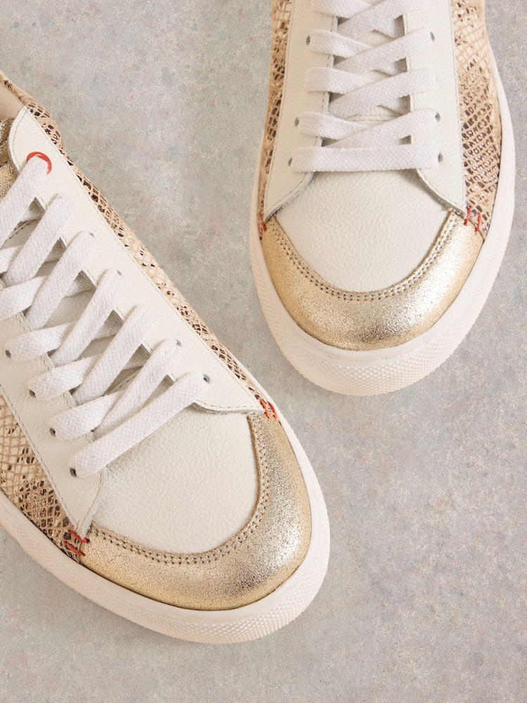 White Stuff Natural Tori Leather Trainers - Image 4 of 4