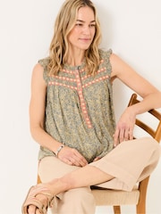 FatFace Patsy Mid Grey Air Ditsy Tunic - Image 1 of 5