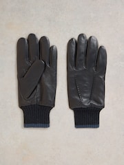 White Stuff Blue Leo Leather Gloves - Image 1 of 3