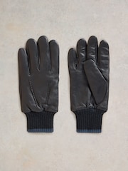 White Stuff Blue Leo Leather Gloves - Image 2 of 3