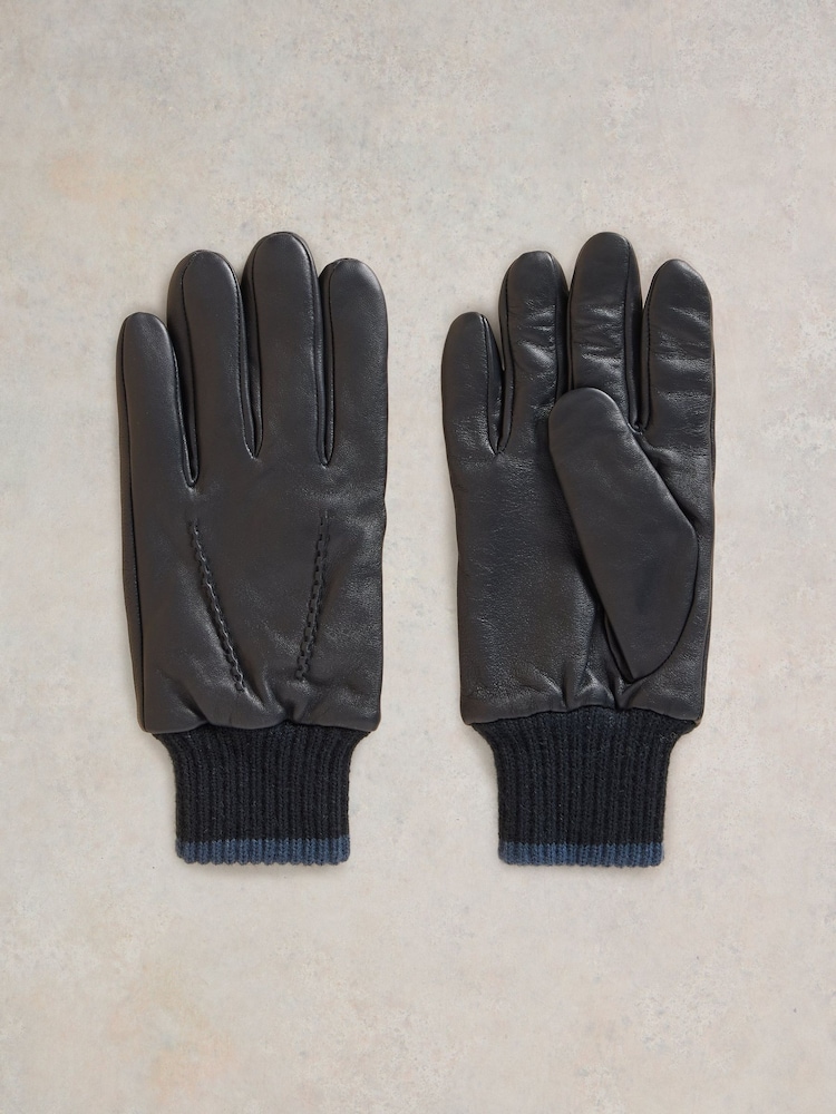 White Stuff Blue Leo Leather Gloves - Image 2 of 3