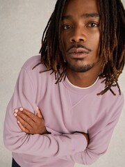 White Stuff Pink 100% Cotton Crew Neck Sweatshirt - Image 3 of 6