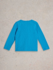 White Stuff Blue 100% Cotton Henley T-Shirt - Image 2 of 3