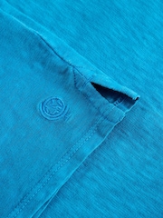 White Stuff Blue 100% Cotton Henley T-Shirt - Image 3 of 3