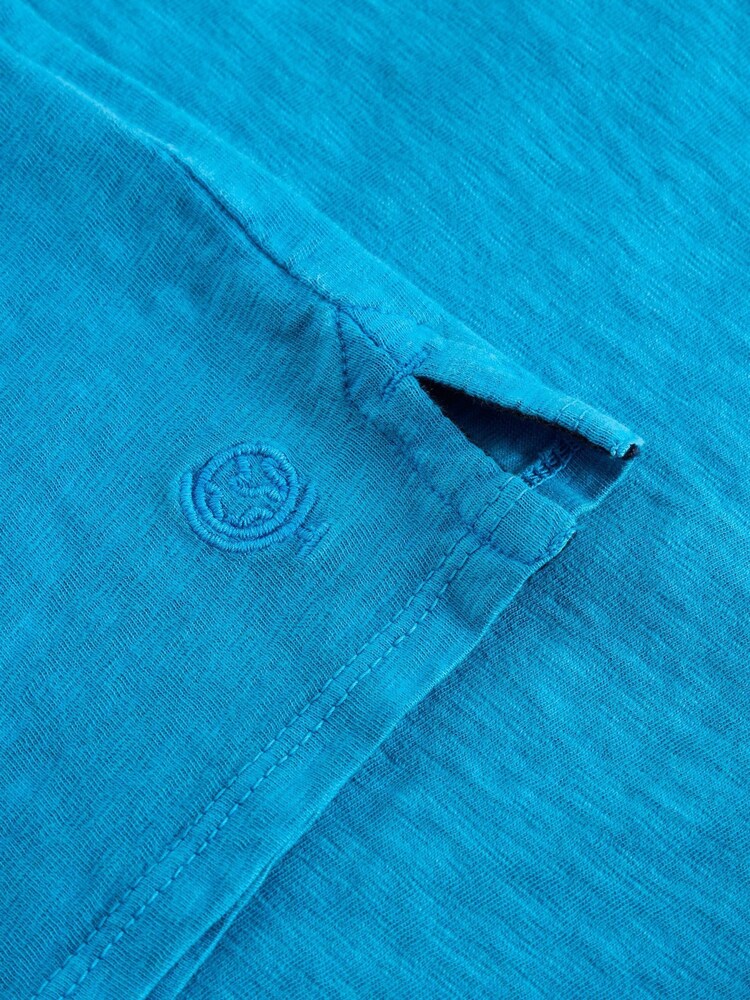 White Stuff Blue 100% Cotton Henley T-Shirt - Image 3 of 3