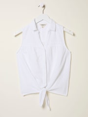FatFace White Sam Front Tie Shirt - Image 5 of 5