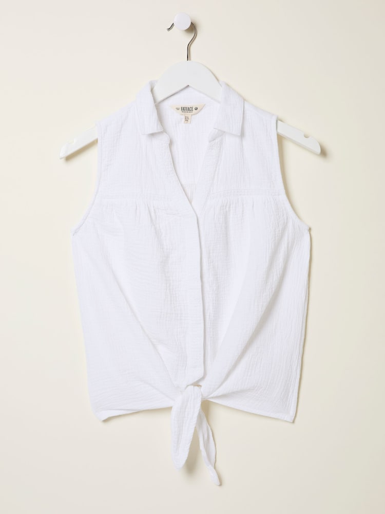 FatFace White Sam Front Tie Shirt - Image 5 of 5