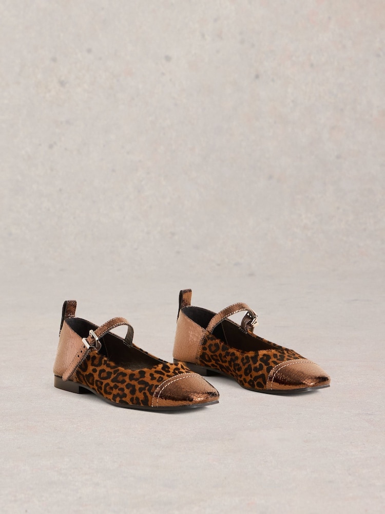White Stuff Brown Loral Mary Jane Shoes - Image 2 of 5 White Stuff Brown Loral Mary Jane Shoes - Image 2 of 5