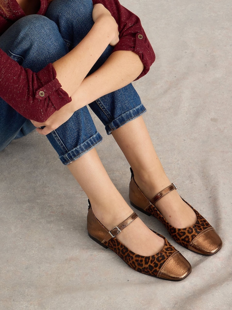 White Stuff Brown Loral Mary Jane Shoes - Image 5 of 5 White Stuff Brown Loral Mary Jane Shoes - Image 5 of 5
