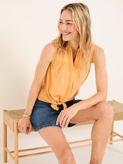 FatFace Orange Sam Front Tie Shirt - Image 1 of 5