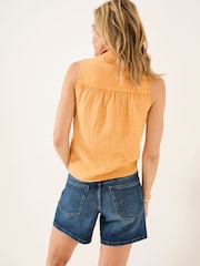 FatFace Orange Sam Front Tie Shirt - Image 2 of 5