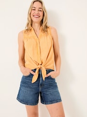 FatFace Orange Sam Front Tie Shirt - Image 4 of 5