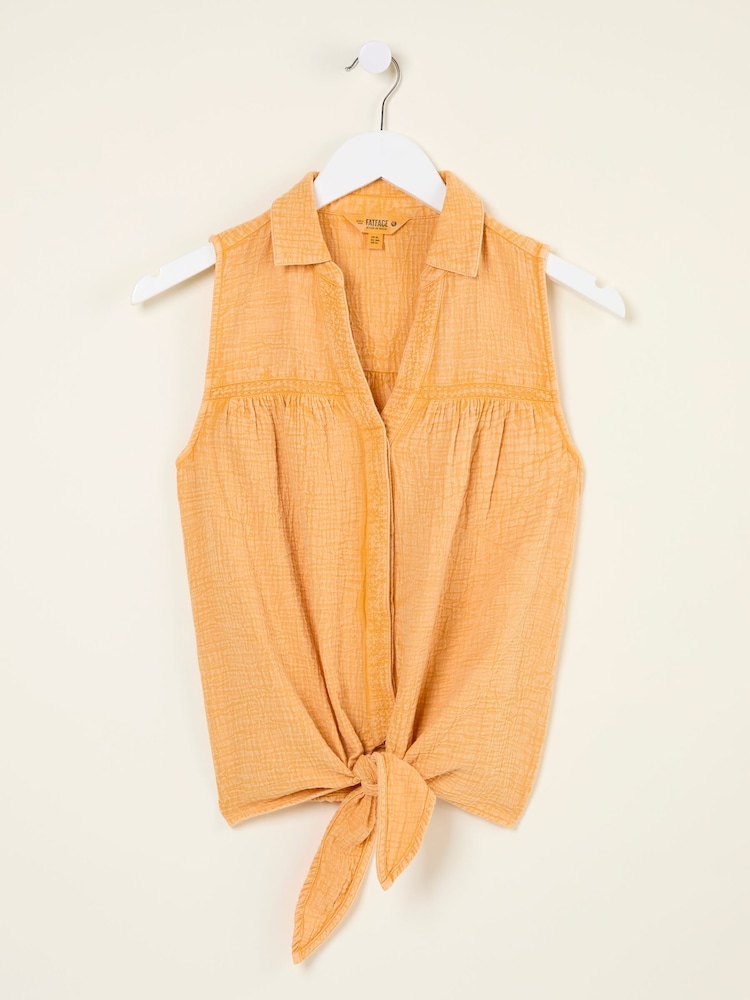 FatFace Orange Sam Front Tie Shirt - Image 5 of 5