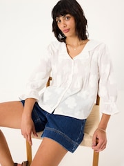 FatFace Emery White Jacquard Blouse - Image 5 of 8