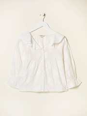 FatFace Emery White Jacquard Blouse - Image 8 of 8
