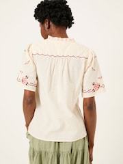 FatFace Airee Ivory Beeble Embroidered Blouse - Image 3 of 8
