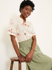 FatFace Airee Ivory Beeble Embroidered Blouse - Image 4 of 8