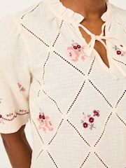 FatFace Airee Ivory Beeble Embroidered Blouse - Image 6 of 8