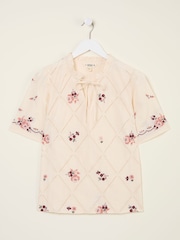 FatFace Airee Ivory Beeble Embroidered Blouse - Image 7 of 8