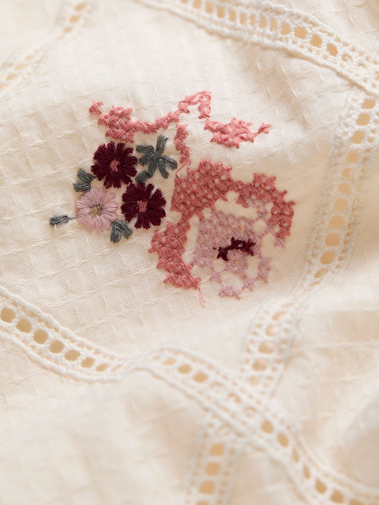 FatFace Airee Ivory Beeble Embroidered Blouse - Image 8 of 8