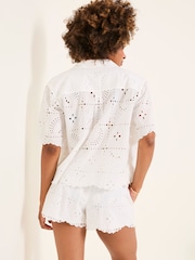 FatFace White Beachwear Shell Broderie Shirt - Image 2 of 5