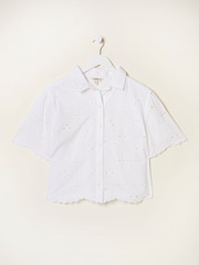 FatFace White Beachwear Shell Broderie Shirt - Image 5 of 5