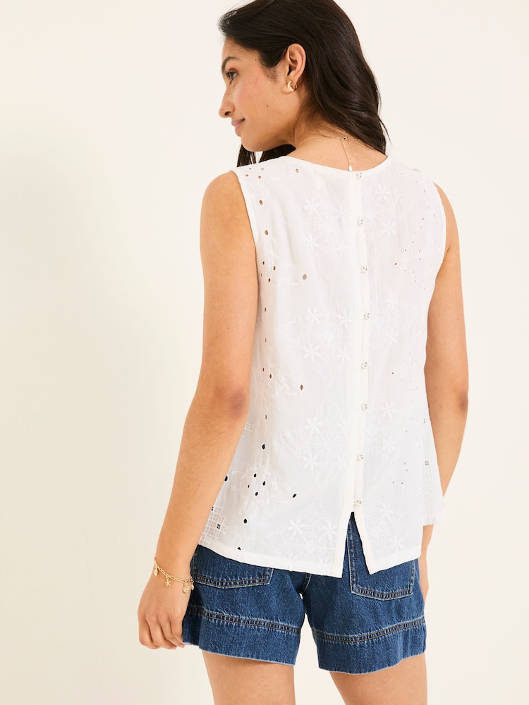 FatFace Etta White Printed Cami - Image 2 of 4