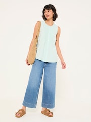FatFace Lauren Mint Green Longline Top - Image 3 of 6