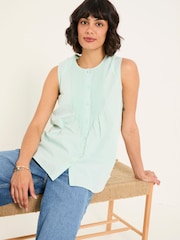 FatFace Lauren Mint Green Longline Top - Image 4 of 6