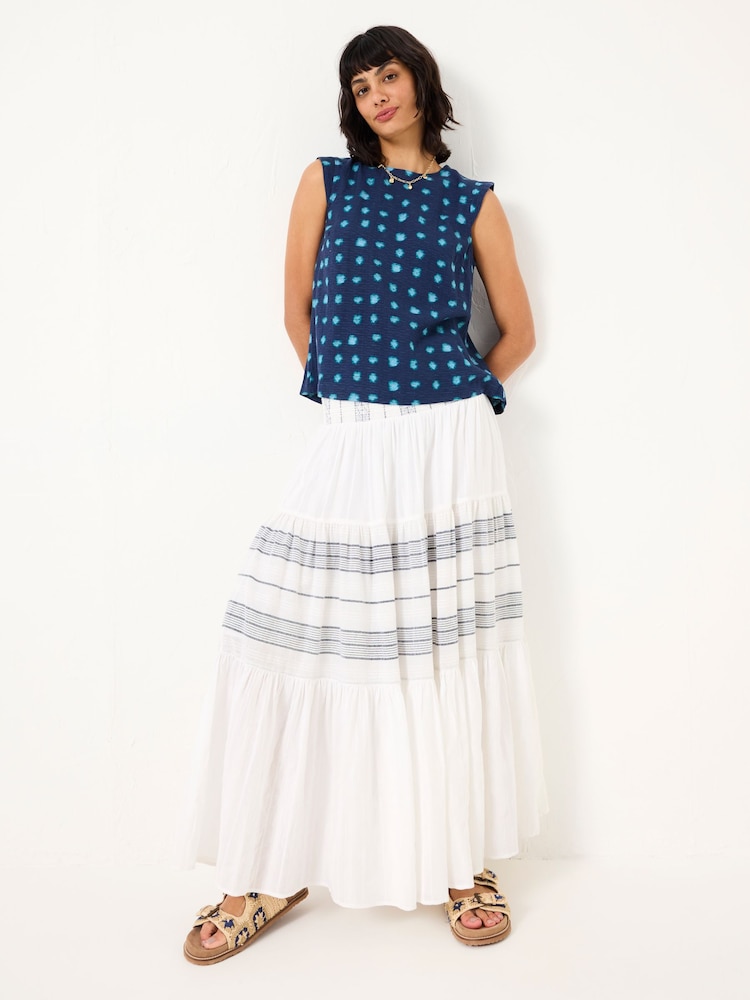 FatFace Fliss Teal Blue Mini Spot Top - Image 3 of 6