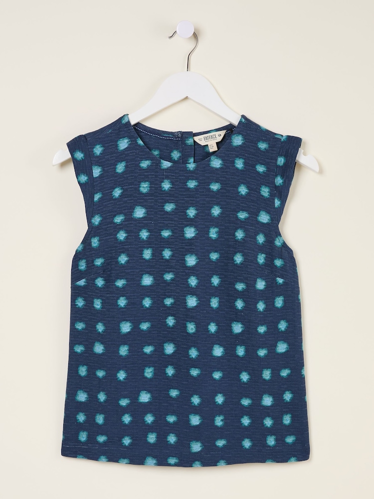 FatFace Fliss Teal Blue Mini Spot Top - Image 6 of 6 FatFace Fliss Teal Blue Mini Spot Top - Image 6 of 6