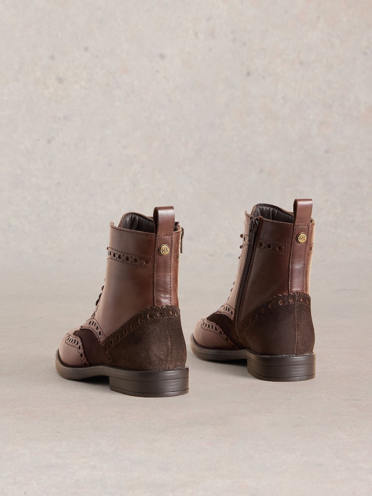 White Stuff Brown Thistle Brogue Boots - Image 2 of 4