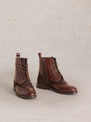 White Stuff Brown Thistle Brogue Boots - Image 3 of 4