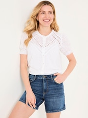 FATFACE Broderie Blouse - Imagem 1 de 6