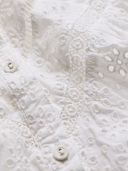 FatFace Bonnie White Broderie Blouse - Image 7 of 7