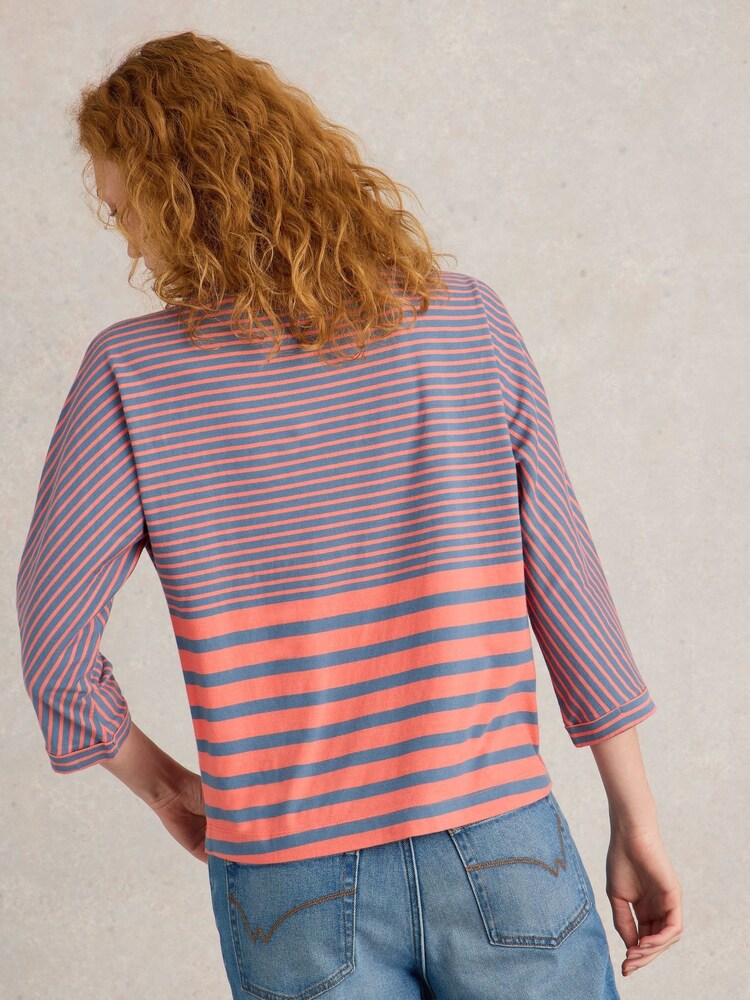 White Stuff Pink Demi Dolman 100% Cotton Top - Image 2 of 6