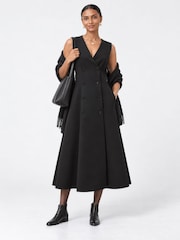 Jolie Moi Black Double-Breasted Tailored Trench Dress - Image 5 of 6