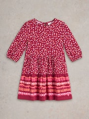 White Stuff Purple Dotty Print Jersey 100% Cotton Dress - Image 1 of 3