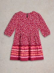 White Stuff Purple Dotty Print Jersey 100% Cotton Dress - Image 2 of 3