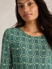 White Stuff Green Madeline Jersey Dress - Image 4 of 6