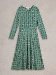 White Stuff Green Madeline Jersey Dress - Image 5 of 6