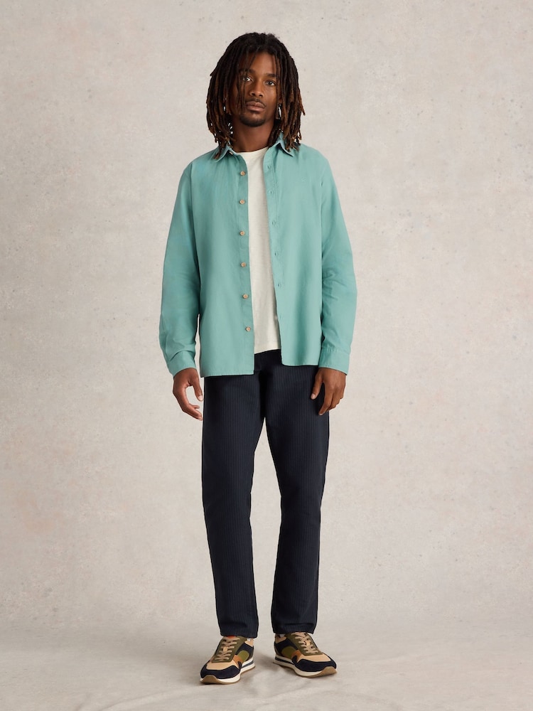 White Stuff Blue Bruton Oxford 100% Cotton Shirt - Image 1 of 6