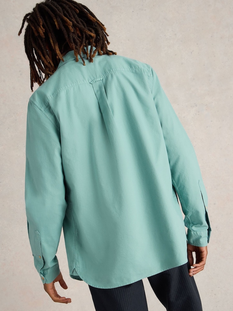 White Stuff Blue Bruton Oxford 100% Cotton Shirt - Image 2 of 6