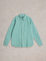 White Stuff Blue Bruton Oxford 100% Cotton Shirt - Image 5 of 6