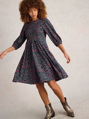 White Stuff Green Maeva 100% Cotton Jersey Dress - Image 2 of 6