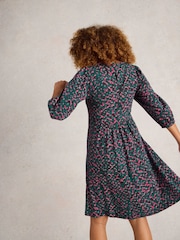 White Stuff Green Maeva 100% Cotton Jersey Dress - Image 3 of 6