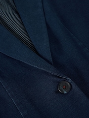 White Stuff Blue Evelyn Cotton Jersey Blazer - Image 6 of 6